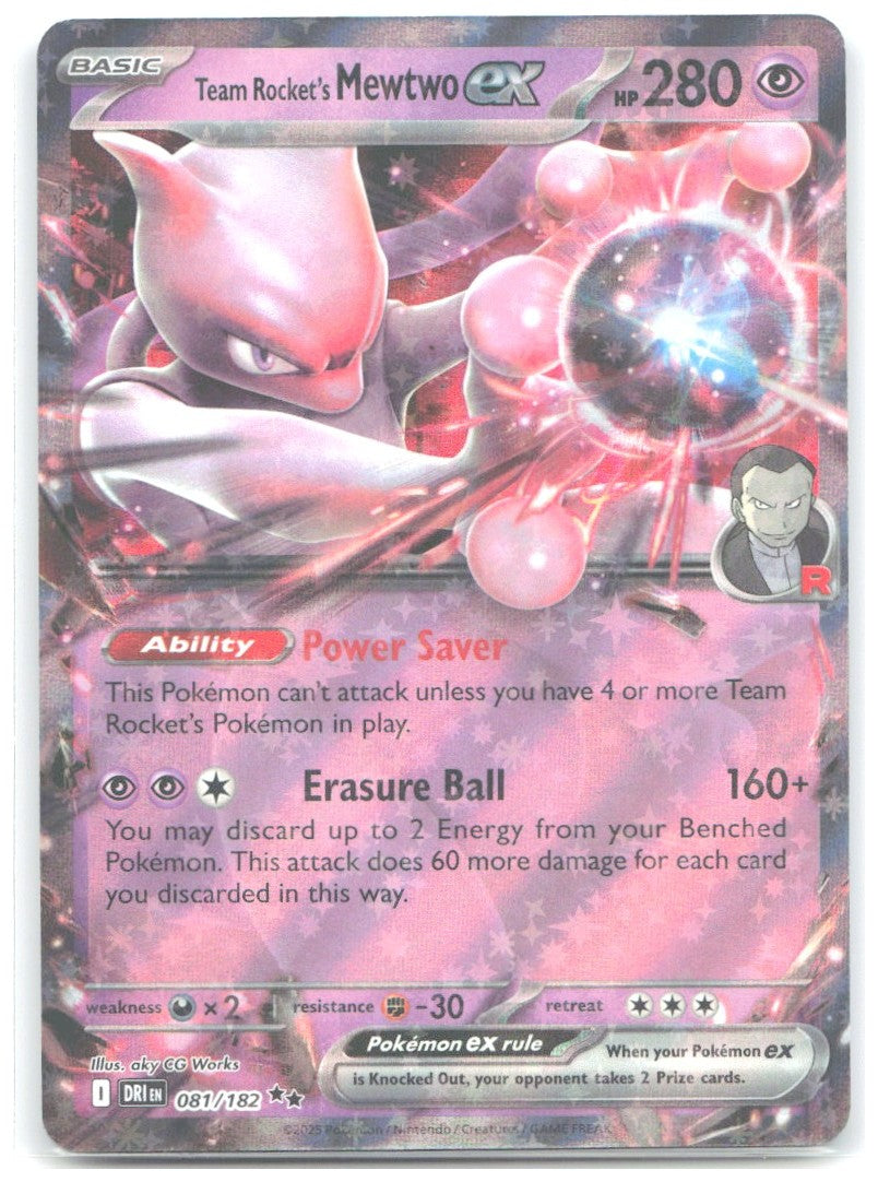 Team Rocket's Mewtwo ex Double Rare Ascended Heroes 079/217 NM Mitsuhiro Arita
