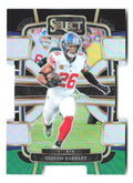 Saquon Barkley Select - Black and Green Prizms Die Cuts 75 2023 New York Giants