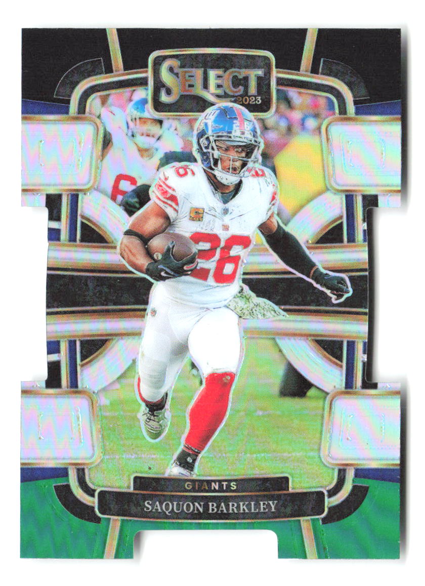 Saquon Barkley Select - Black and Green Prizms Die Cuts 75 2023 New York Giants