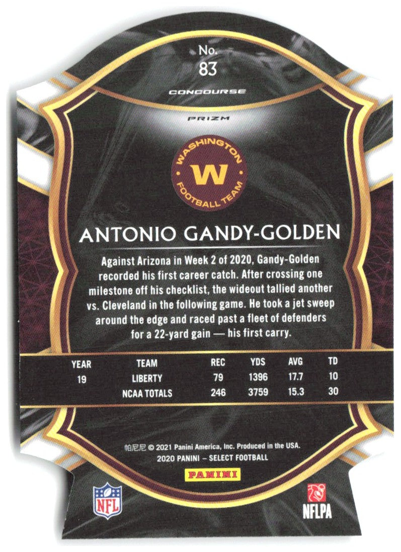 Antonio Gandy-Golden Select - Purple Prizm Die Cut 83 2020 Washington Football