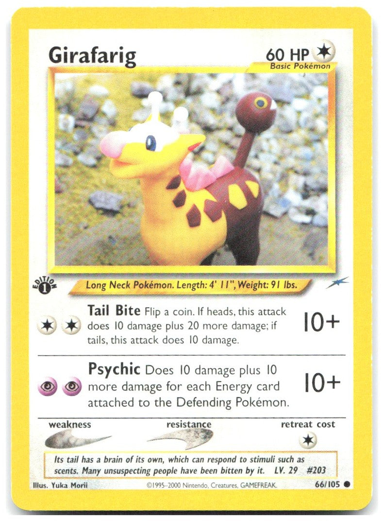 Girafarig 1st Edition Common Neo Destiny 066/105 NM Yuka Morii