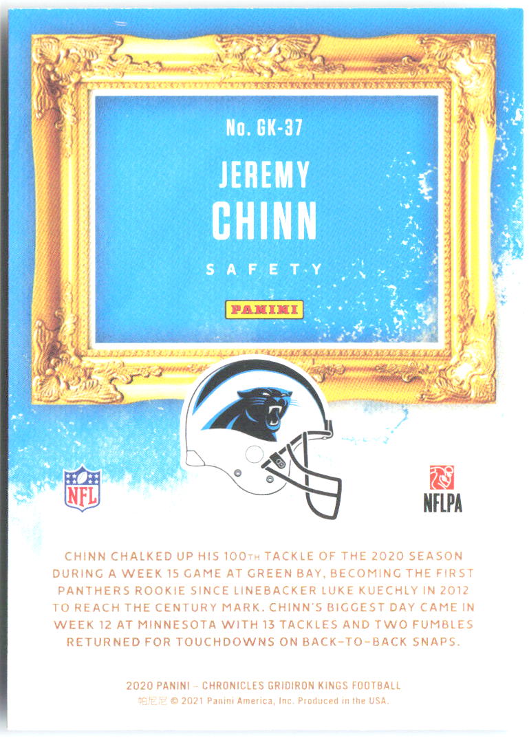 Jeremy Chinn Panini Chronicles - Gridiron Kings GK-37 2020 Carolina Panthers
