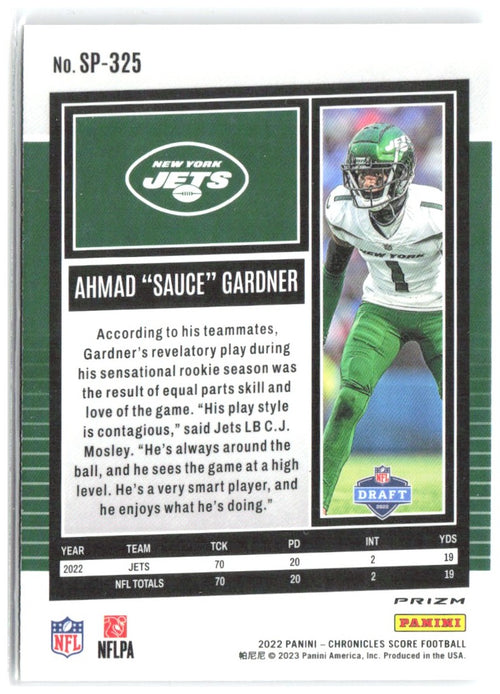 Ahmad "Sauce" Gardner Chronicles - Score Premium Rookies Silver SP-325 2022 Jets