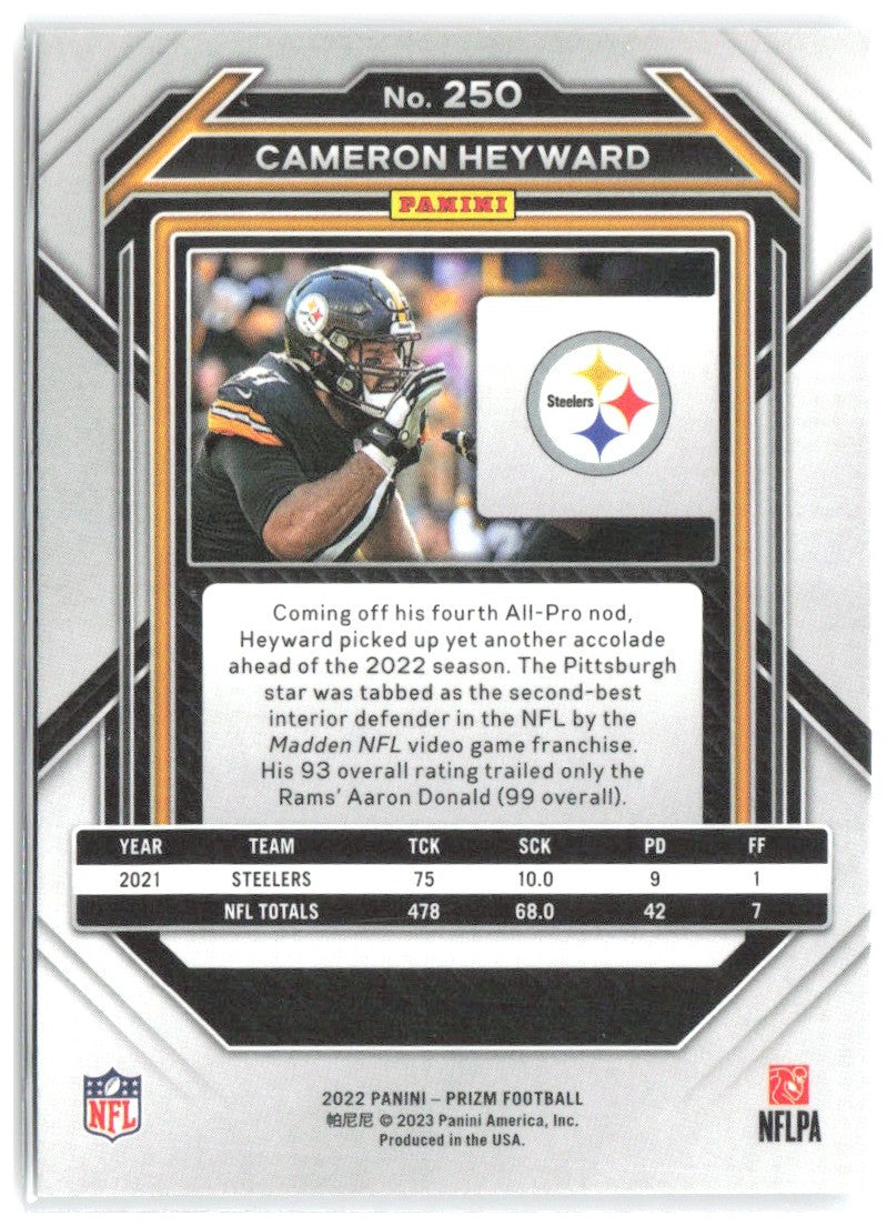 Cameron Heyward Panini Prizm 250 2022 Pittsburgh Steelers