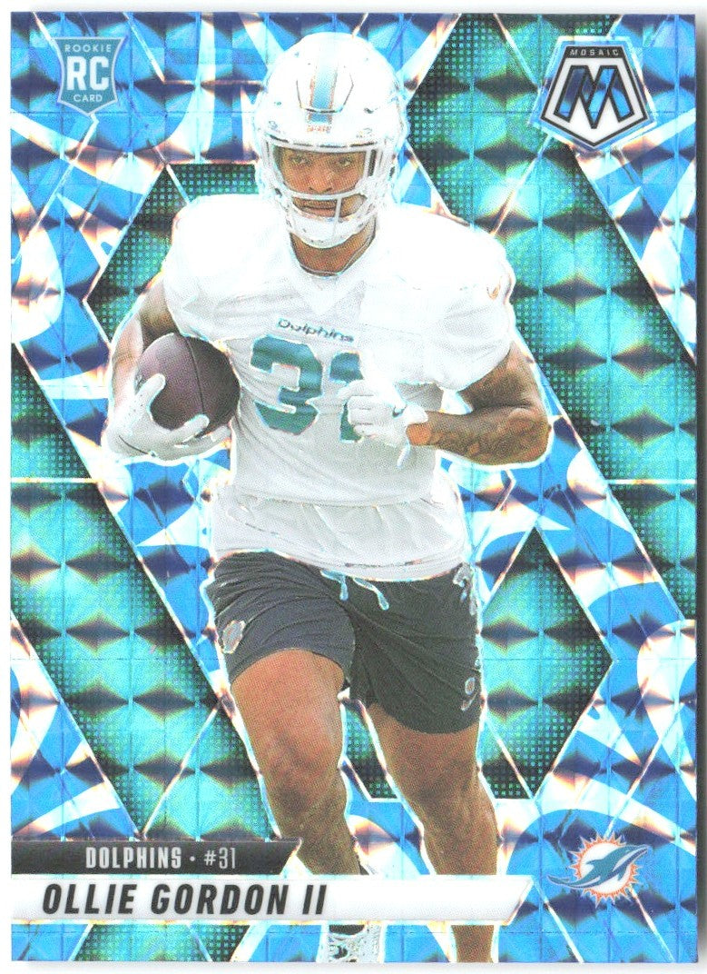 Ollie Gordon II Panini Mosaic - Mosaic Reactive Blue 310 2025 Miami Dolphins
