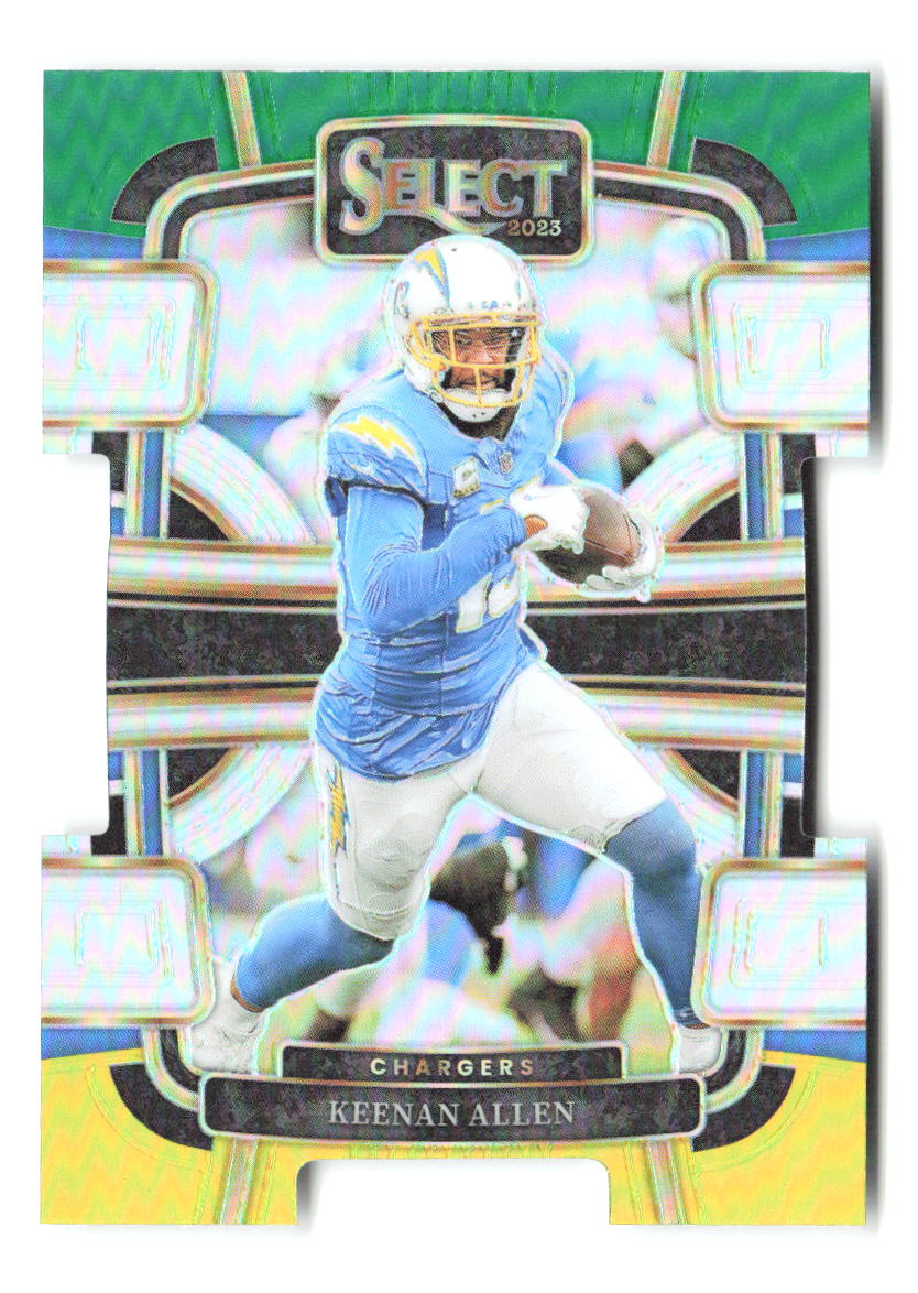 Keenan Allen Panini Select - Green and Yellow Prizms Die Cuts 51 2023 Chargers