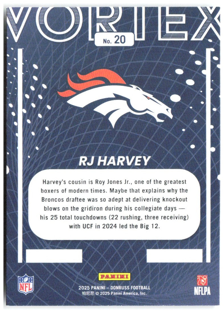 RJ Harvey Donruss - Vortex 20 2025 Denver Broncos