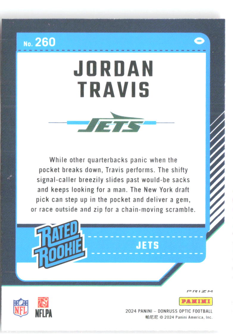Jordan Travis Donruss Optic - Pink 260 2024 New York Jets