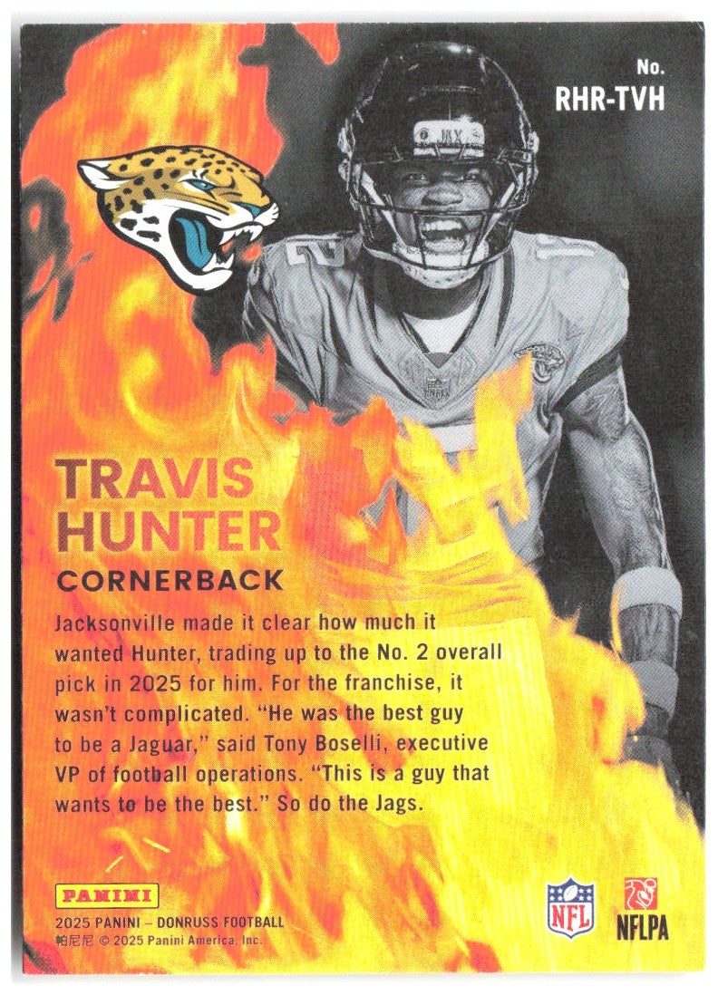 Travis Hunter Donruss - Red Hot Rookies RHR-TVH 2025 Jacksonville Jaguars