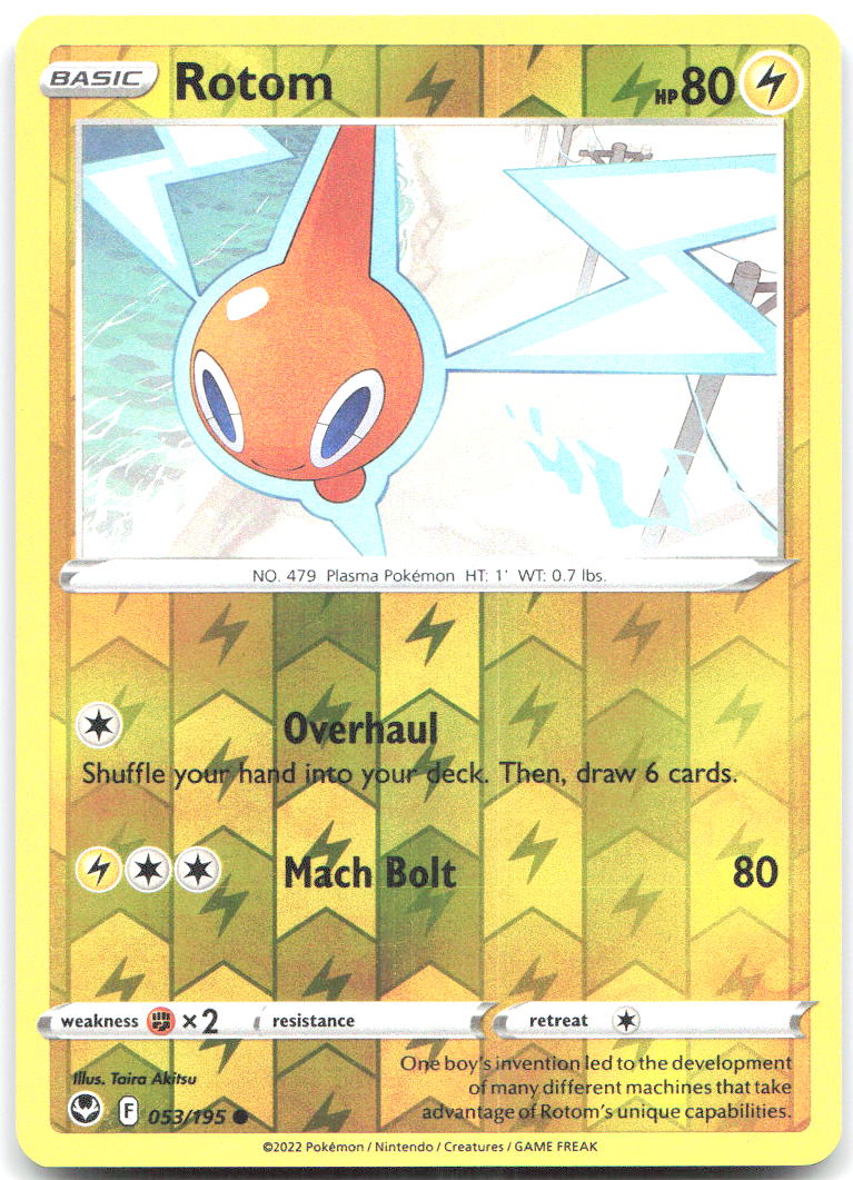 Rotom Reverse Holo Common SWSH12 Silver Tempest 053/195 NM Taira Akitsu