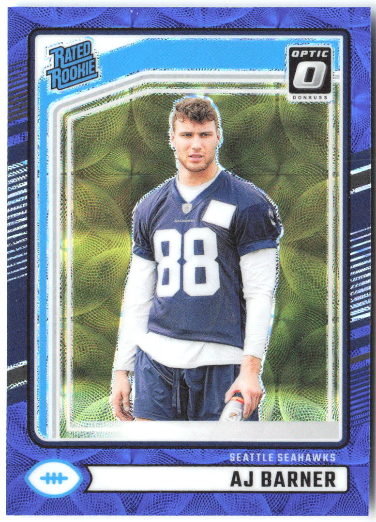 AJ Barner Donruss - Optic Rated Rookies Blue Scope 367 2024 Seattle Seahawks