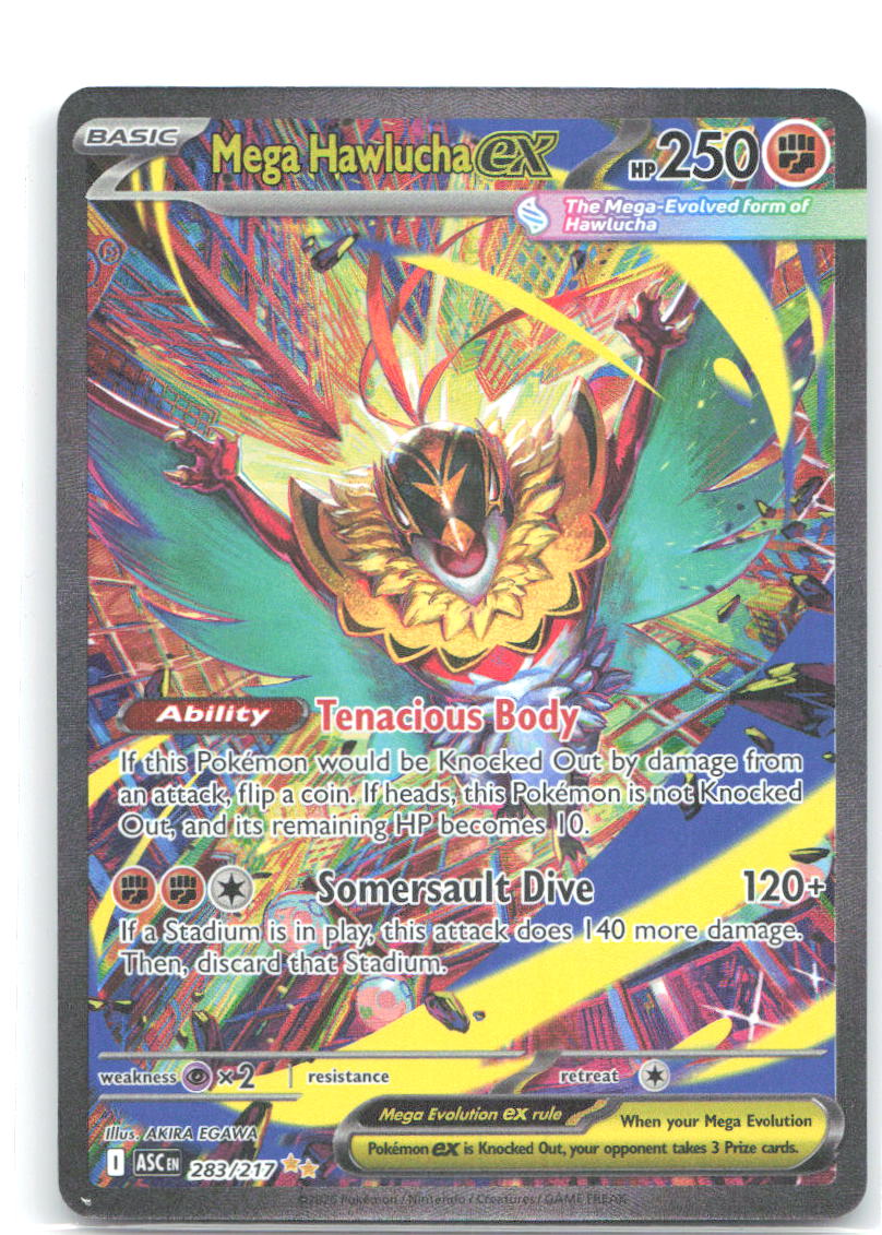Mega Hawlucha ex Holo Special Illustration Rare ME: Ascended Heroes 283/217 NM 5ban Graphics