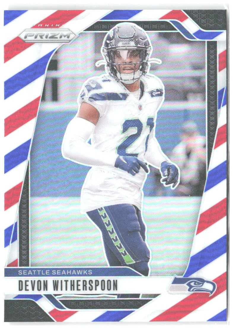 Devon Witherspoon Panini Prizm - Red White and Blue 263 2024 Seattle Seahawks