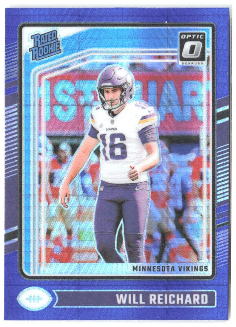 Will Reichard Donruss Optic - Blue Hyper 297 2024 Minnesota Vikings