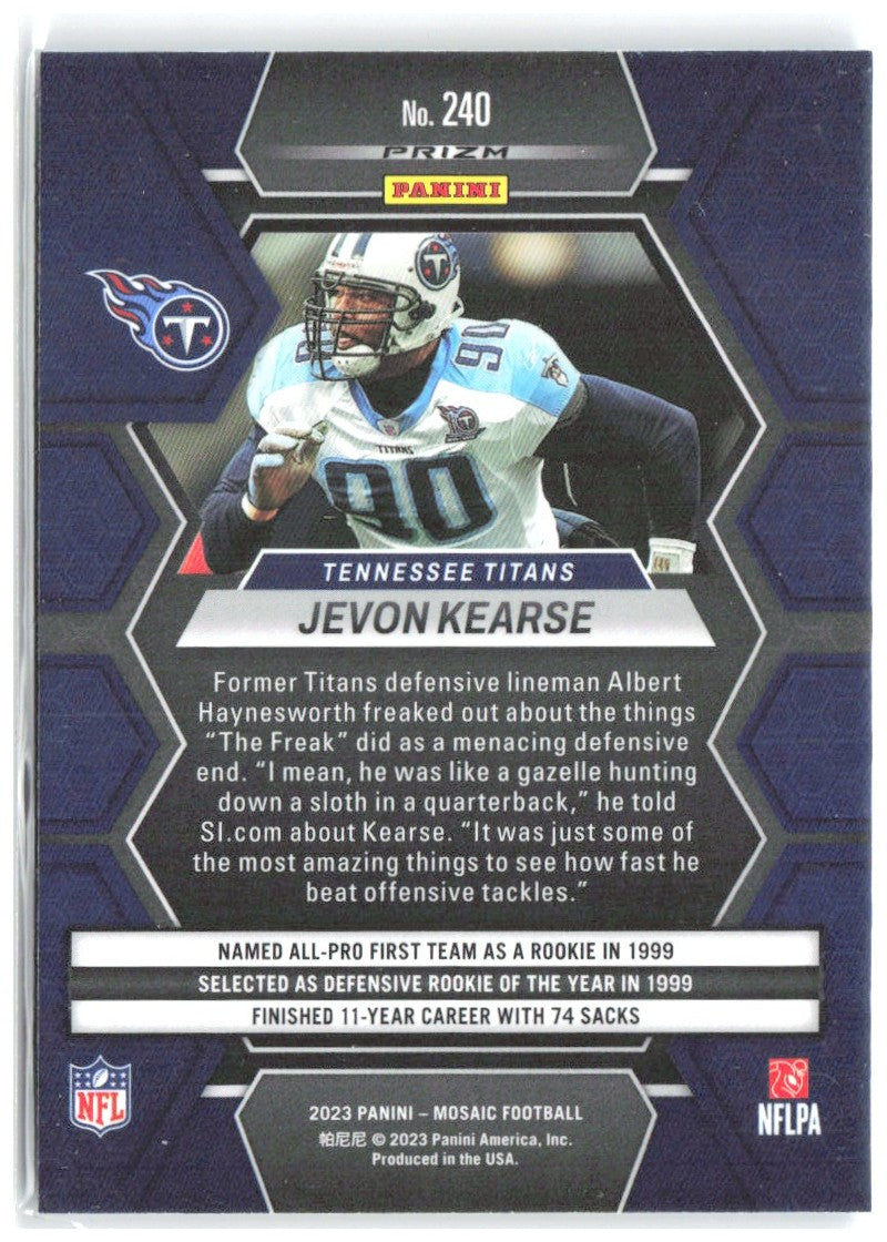 Jevon Kearse Panini Mosaic - Reactive Blue Mosaic 240 2023 Tennessee Titans