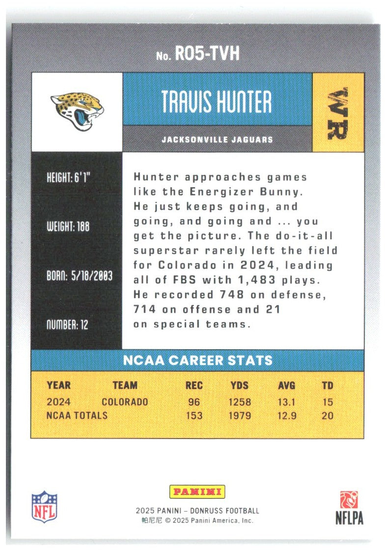 Travis Hunter Donruss - Retro 2005 R05-TVH 2025 Jacksonville Jaguars