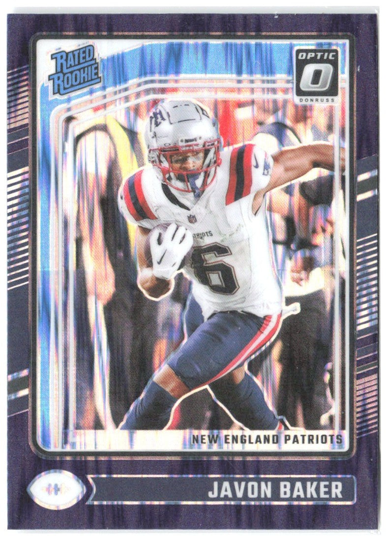 Javon Baker Donruss Optic - Purple Shock 245 2024 New England Patriots