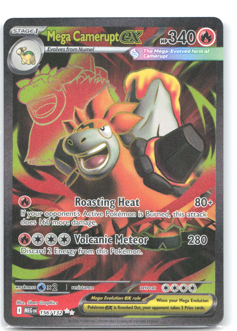 Mega Camerupt ex Holo Ultra Rare ME01: Mega Evolution 156/132 NM 5ban Graphics