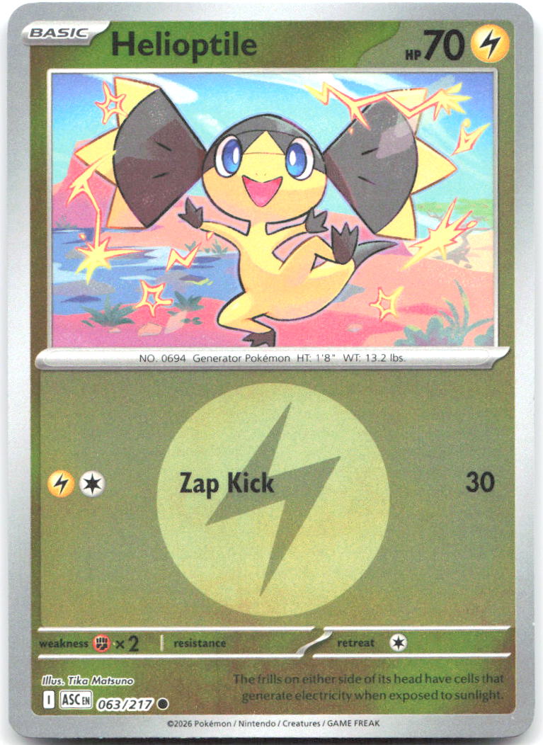 Helioptile Energy Symbol Reverse Holo ME Ascended Heroes 063/217 NM Tika Matsuno