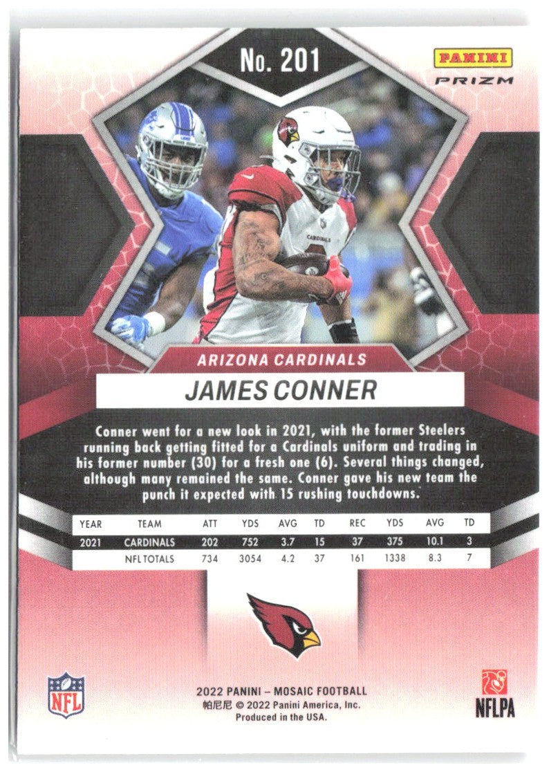James Conner Panini Mosaic - Mosaic Reactive Orange 201 2022 Arizona Cardinals