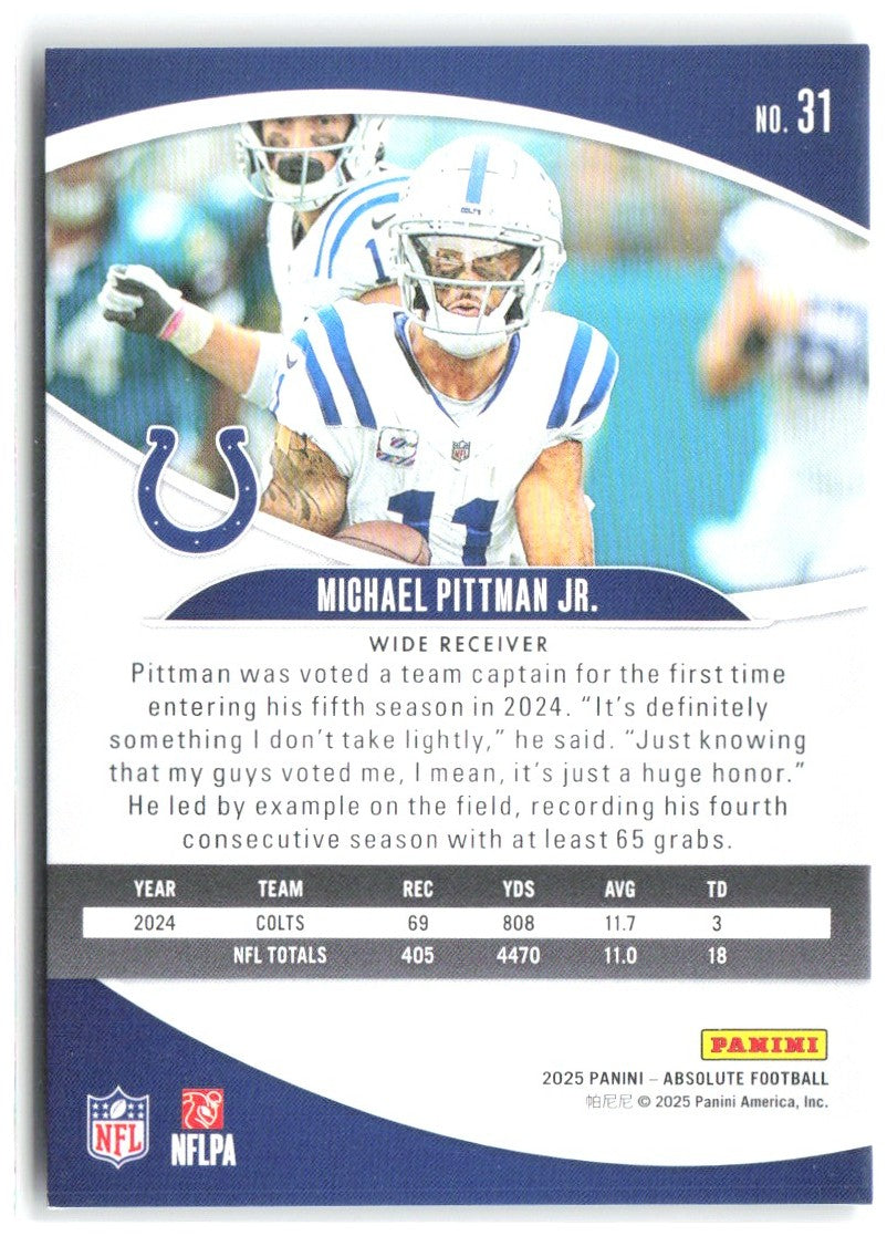 Michael Pittman Jr. Absolute - Orange Mosaic 31 2025 Indianapolis Colts /825