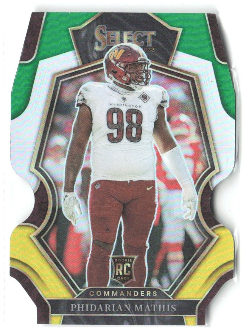 Phidarian Mathis Select - Green and Yellow Prizm Die Cut 200 2022 Commanders