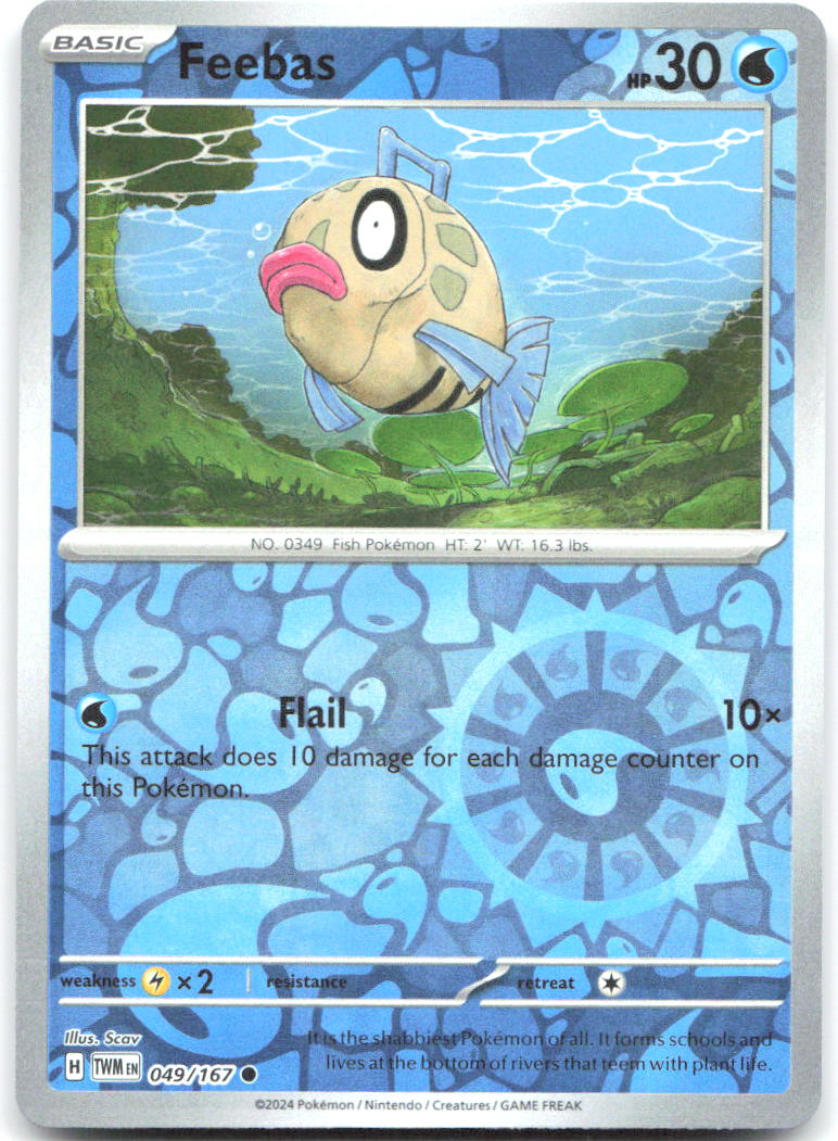 Feebas Reverse Holo Common SV06: Twilight Masquerade 049/167 NM Scav