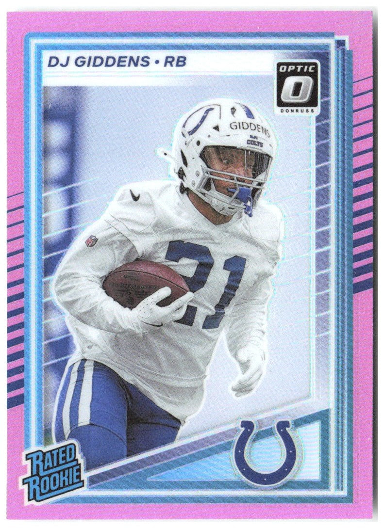 DJ Giddens Donruss Optic Rated Rookies Preview Pink 364 2025 Indianapolis Colts