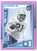 DJ Giddens Donruss Optic Rated Rookies Preview Pink 364 2025 Indianapolis Colts