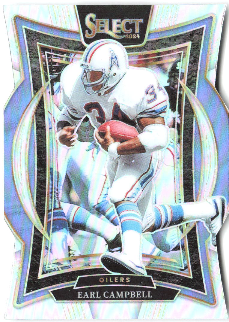 Earl Campbell Panini Select - Silver Prizm Die Cut 54 2024 Houston Oilers
