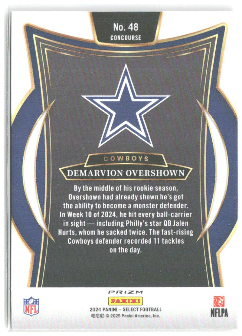 Demarvion Overshown Select - Red & Yellow Prizm Shock 48 2024 Dallas Cowboys
