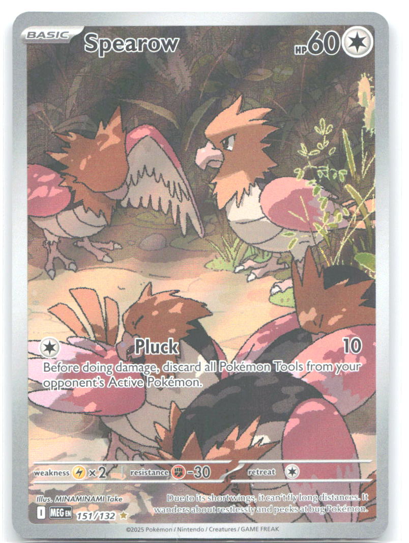 Spearow Holo Illustration Rare ME01: Mega Evolution 151/132 NM MINAMINAMI Take