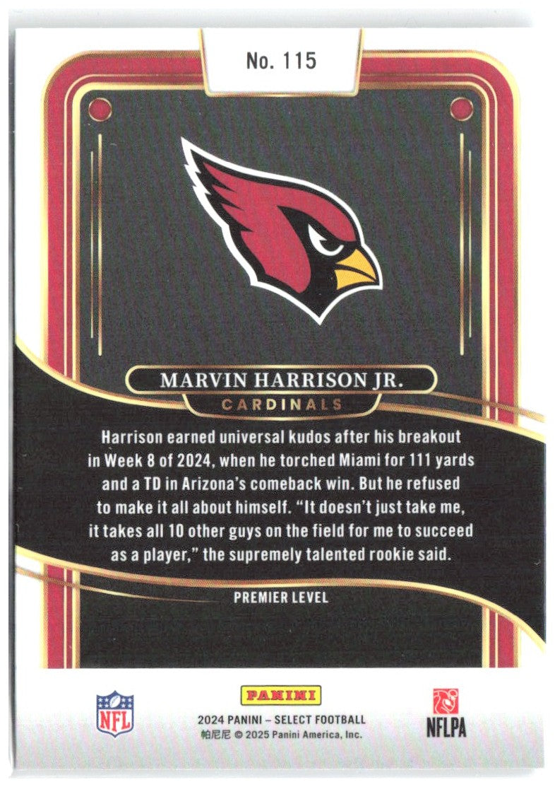 Marvin Harrison Jr. Panini Select 115 2024 Arizona Cardinals RC