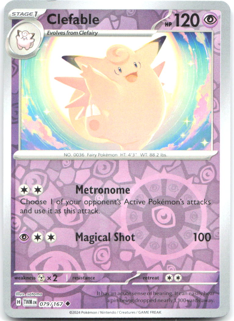 Clefable Reverse Holo Uncommon ME Ascended Heroes 075/217 NM satoma