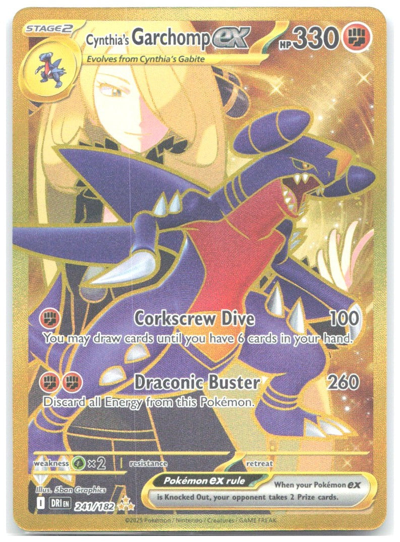 Cynthia's Garchomp ex Hyper Rare SV10 Destined Rivals 241/182 NM 5ban Graphics
