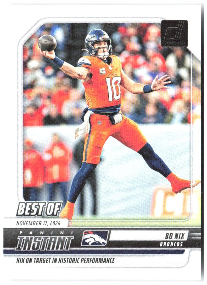 Bo Nix Donruss - Best of Instant INS-BNX 2025 Denver Broncos