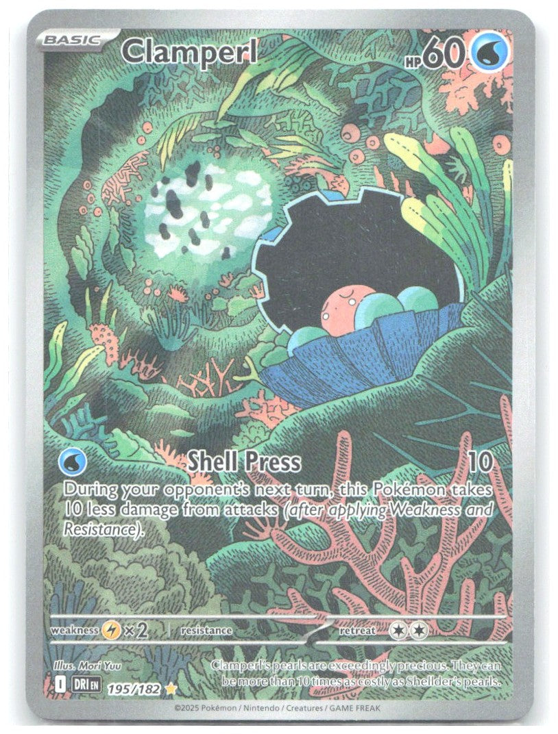 Clamperl Holo Illustration Rare SV10 Destined Rivals 195/182 NM Mori Yuu