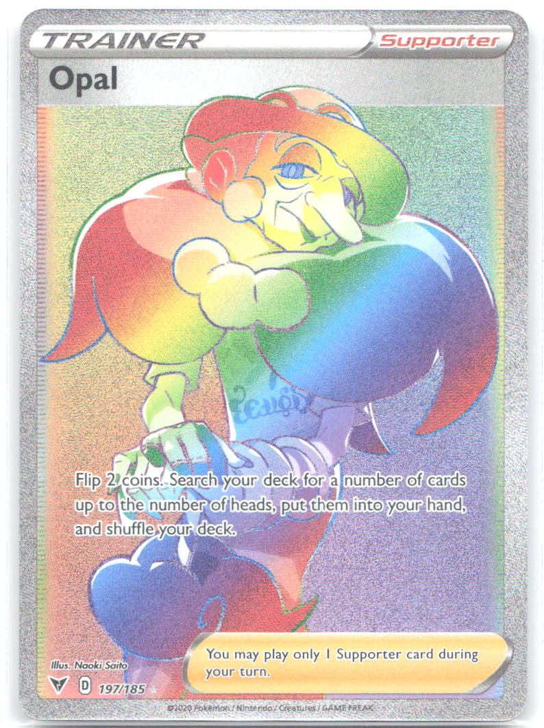Opal Secret Holo Secret Rare SWSH04 Vivid Voltage 197/185 NM Naoki Saito