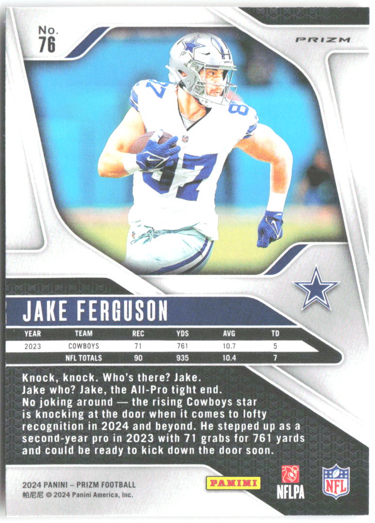 Jake Ferguson Panini Prizm - Disco 76 2024 Dallas Cowboys