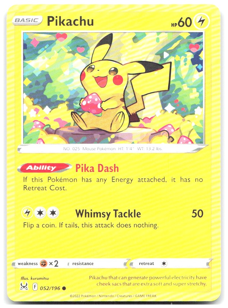 Pikachu Common SWSH11 Lost Origin 052/196 NM kurumitsu