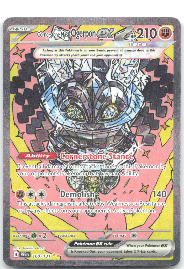 Cornerstone Mask Ogerpon ex 160 131 Holo Special Illustration Rare SV: Prismatic Evolutions 160/131 NM Yukihiro Tada