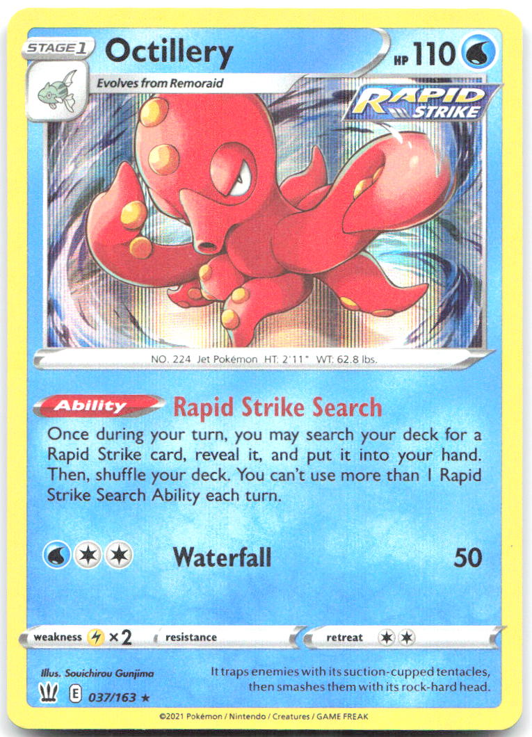 Octillery Holo Rare SWSH05: Battle Styles 037/163 NM Souichiru Gunjima