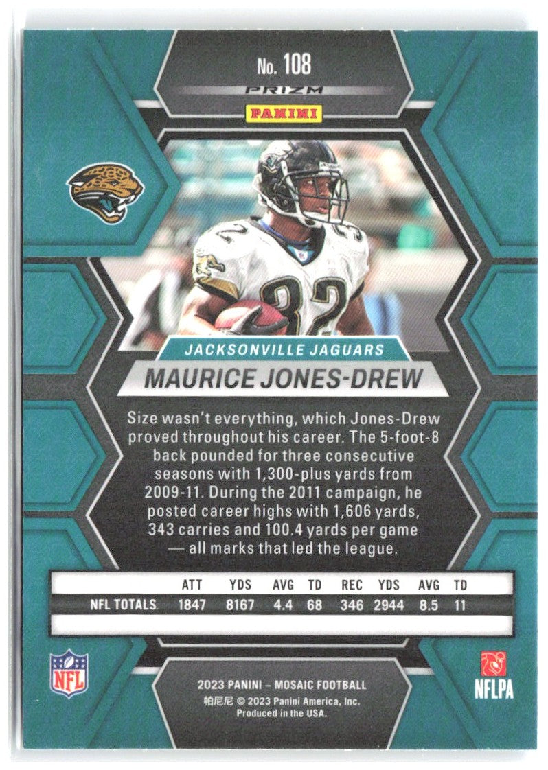 Maurice Jones-Drew Mosaic - Reactive Blue Mosaic 108 2023 Jacksonville Jaguars