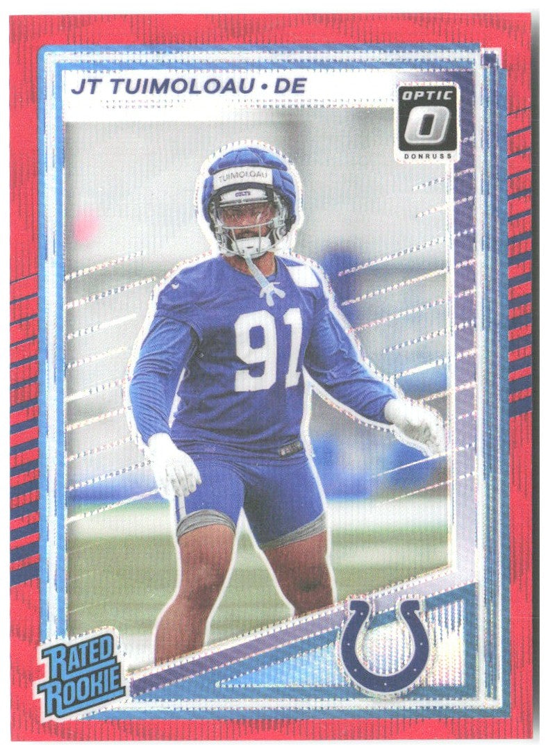 JT Tuimoloau Donruss - Optic Rated Rookies Red Wave 398 2025 Indianapolis Colts