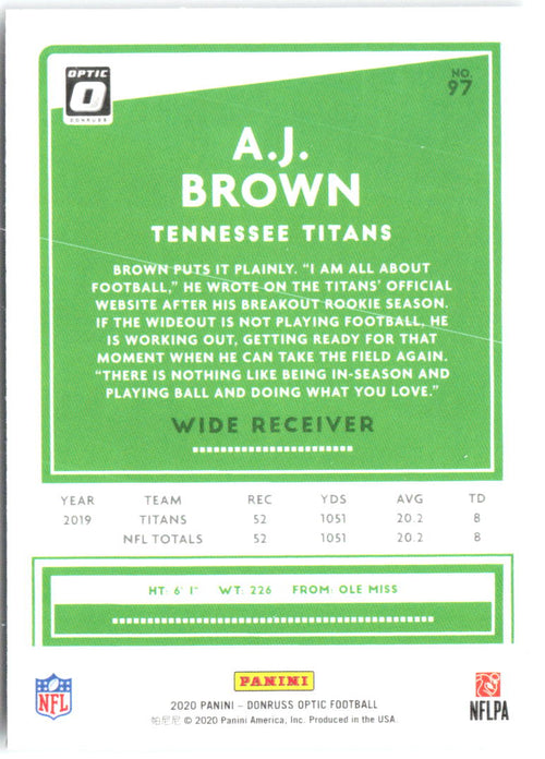 A.J. Brown Donruss Optic 97 2020 Tennessee Titans