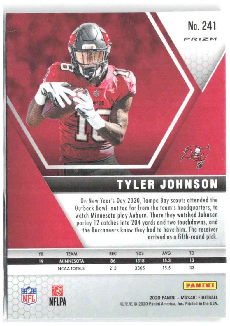 Tyler Johnson Panini Mosaic - Prizm Camo Pink 241 2020 Tampa Bay Buccaneers