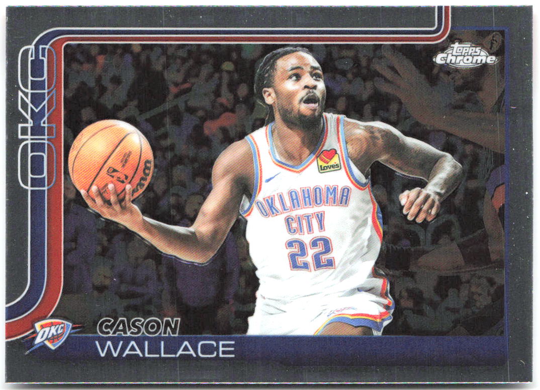 Cason Wallace Topps Chrome 191 2025-26 Oklahoma City Thunder