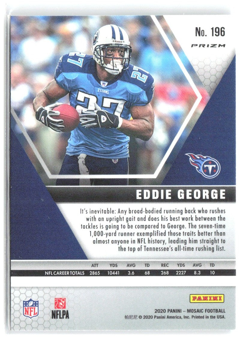 Eddie George Panini Mosaic - Prizm Silver 196 2020 Tennessee Titans