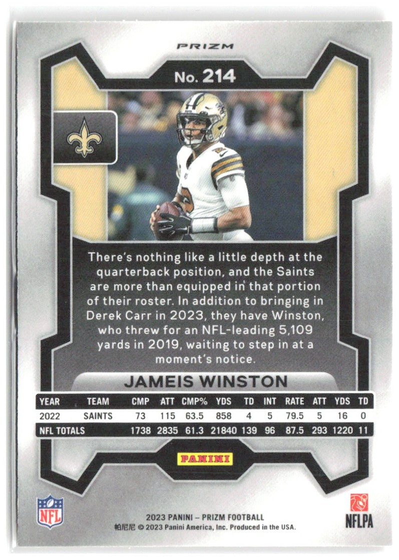 Jameis Winston Panini Prizm - Disco 214 2023 New Orleans Saints
