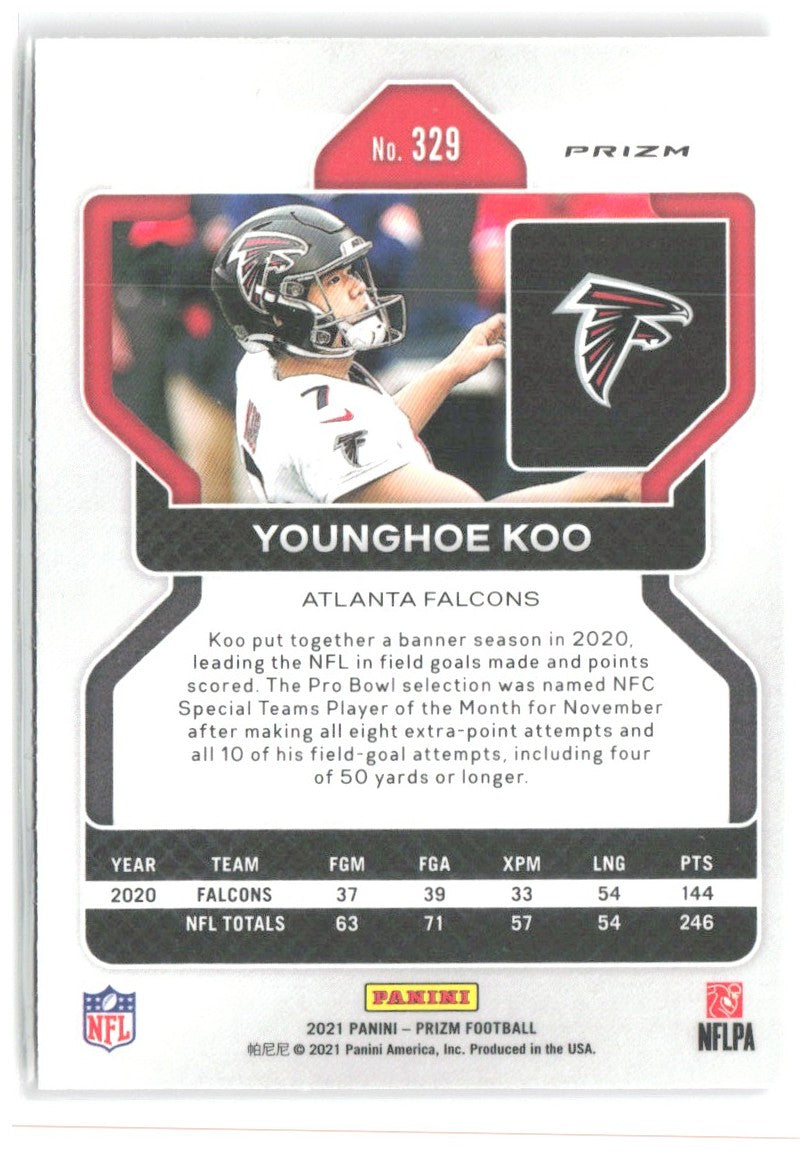Younghoe Koo Panini Prizm - Red Ice 329 2021 Atlanta Falcons